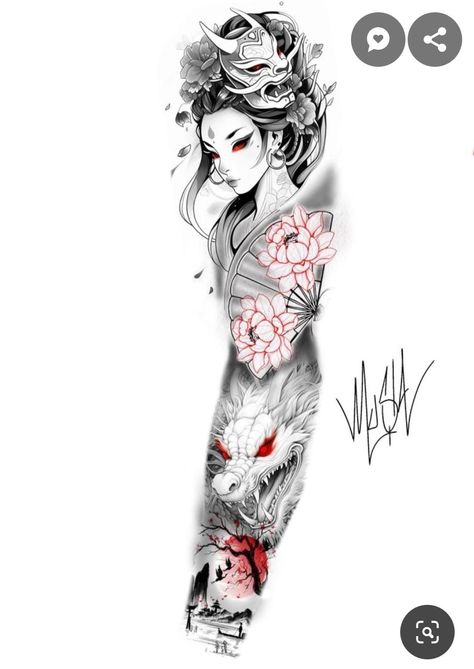 Japanese Upper Arm Tattoo, Geisha Tattoo Design For Men, Japanese Tattoo Art Geisha, Geisha Tattoo For Men, Japanese Arm Sleeve, Orientalism Art Tattoo, Geisha Tattoo Sleeve, Female Samurai Tattoo, Japanese Tattoo Sleeve