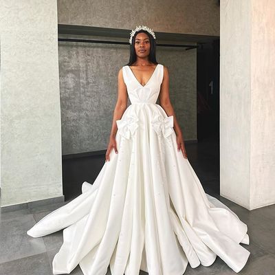 Wedding Dresses · BeautyLady · Online Store Powered by Storenvy White Beach Wedding Dresses, White Wedding Party, Beach Wedding White, Pearl Wedding Dress, White Wedding Gowns, Ruffle Wedding Dress, Wedding Party Dress, White Chiffon, Different Dresses