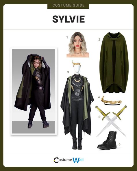 Sylvie Costume Sylvie Costume, Goddess Of Mischief, Horn Crown, Ombre Ash Blonde, Green Cloak, Ash Blonde Wig, Got Costumes, Glorious Purpose, Costume Guide