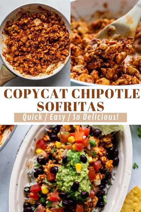 Sofritas Chipotle Recipe, Vegan Chipotle Bowl, Sofritas Recipe, Chipotle Sofritas, Chipotle Tofu, Chipotle Copycat Recipes, Chipotle Copycat, Sofrito Recipe, Chipotle Recipes