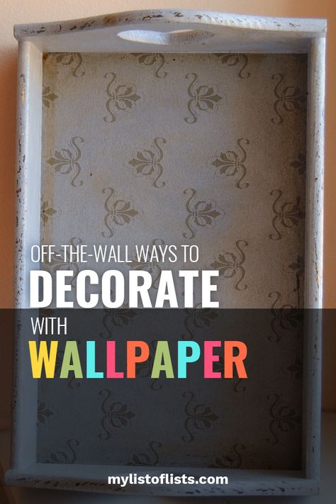 Off The Wall Ways to Decorate With Wallpaper – My List of Lists | Find the best DIY home decor, holiday DIY, and online tutorials for home tips and tricks. Anti Wallpaper, Framing Wallpaper As Art, Decorate With Wallpaper, Wallpaper Scraps, List Of Lists, Wallpaper Projects, Reuse Recycle Upcycle, Wallpaper Crafts, Bookcase Diy