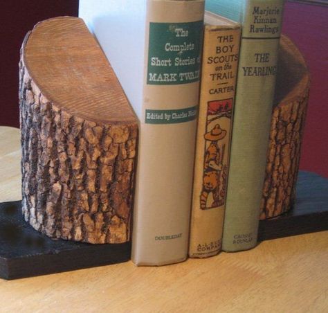 Diy Bookends, Tree Stump Table, Tree Bark Texture, Tree Stumps, Log Furniture, Wood Logs, Book Ends, Tree Trunks, Tree Stump