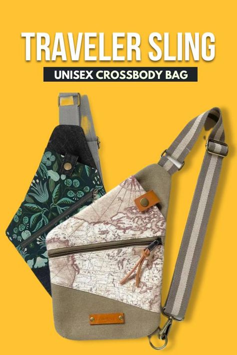 Hipster Bag Pattern Free, Cross Body Sewing Pattern, Sling Purse Pattern, Cross Body Bag Travel, Free Sling Bag Patterns To Sew, Cross Body Bag Pattern Free Sewing, Sling Bag Patterns, Diy Sling Bag Pattern, Crossbody Bag Pattern Free