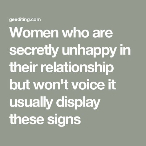 Women who are secretly unhappy in their relationship but won't voice it usually display these signs Insecure Wife Quotes, Jumping To Conclusions, In Relationship, Wife Quotes, Ending A Relationship, Communication Is Key, Deeper Conversation, Women Power, Past Relationships