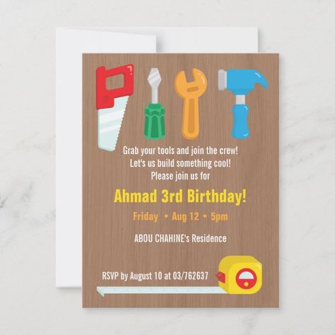 Handyman Birthday Party, Handyman Birthday, Tools Birthday Party, Mechanics Birthday, Birthday Party Boys, Bday Stuff, 2nd Birthday Boys, Boys Birthday Party, Pokemon Birthday Party