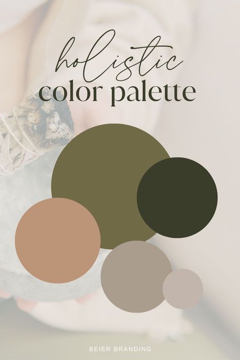 Holistic Color Palette Inspiration | Color Palettes | Beier Branding | The holistic color palette has beautiful tones of greens, tan, and beige. These colors represent healing, calmness, and hopefulness. Discover holistic wellbeing logo, holistic symbol logo, and holistic healing logo design. Get in contact with Shelby today as your wellness brand designer at beierbranding.com Ayurveda Color Palette, Beige Branding Color Palettes, Holistic Wellness Color Palette, Yoga Brand Color Palette, Wellness Color Palette Inspiration, Wellbeing Logo Design, Holistic Website Design, Calm Logo Design, Holistic Color Palette