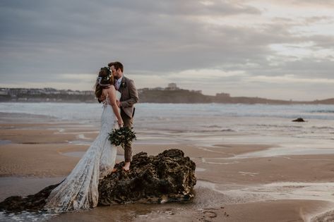 Lusty Glaze Beach Wedding Lusty Glaze Beach, Lusty Glaze, Beach Cornwall, Cornish Wedding, Small Wedding Party, Cornish Beaches, Beach Flowers, Private Beach, Short Break