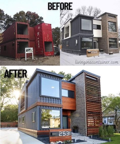 Shipping Container Home Designs, Shipping Container House Plans, Building A Container Home, Container House Plans, Casa Container, Front Porch Ideas, Container House Design, Container Homes, Shipping Containers