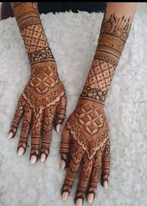 Back And Front Mehendi Design, Mehndi Art Designs Wedding, Mehndi Brides Design, Full Hand Bride Mehndi Designs, Henna Designs Engagement, Henna Designs Indian Bridal Mehndi, Mehedi Design For Bride, Mehendi Bride Design, Weddings Mehndi Designs