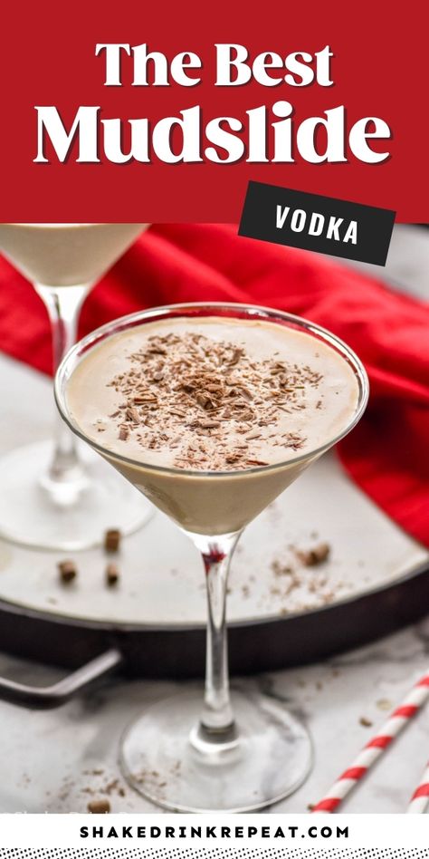 Mudslide Recipe Alcohol, Baileys And Vodka, Mudslide Drink, Baileys Drinks, Kahlua Recipes, Vodka Recipes Drinks, Whipped Vodka, Baileys Recipes, Martinis Drinks