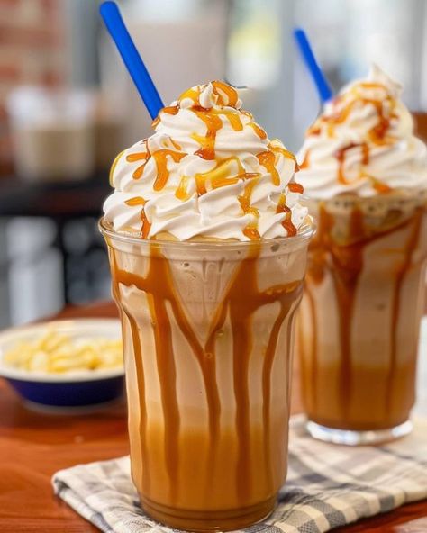 Tasty Recipes | Caramel Frappuccino | Facebook Caramel Frappe, Caramel Frappuccino, Caramel Syrup, Sweet Snacks Recipes, Homemade Caramel, Caramel Flavoring, Strong Coffee, Snacks Recipes, Whole Milk