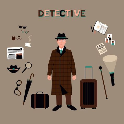 You cannot deny reaching First Indian Detective Agency in case you have the urge to hire the Personal Detective Agency in Delhi. Contact the helpdesk today for more information! Detective Accessories, Detective Things, Detective Aesthetic Outfit, Detective Reference, Detective Files, Detective Drawing, Detective Illustration, Detective Themed Classroom, Carmen San Diego