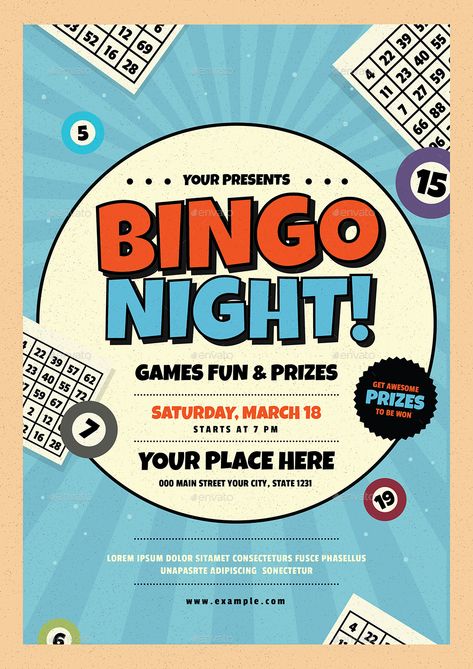 Bingo Poster, Trivia Night Flyer, Bingo Event, Event Ads, Poker Poster, Charity Work Ideas, Bingo Party, Bingo Night, Bingo Template