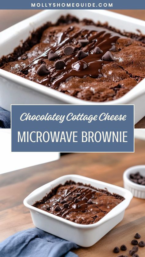 Indulge in a guilt-free treat with this easy microwave brownie recipe made with cottage cheese! It’s the perfect quick and delicious dessert for when you need a chocolate fix. The creamy texture of the cottage cheese adds moisture and protein, making this brownie a healthier option without sacrificing taste. In just minutes, you can have a warm, gooey brownie that will satisfy your sweet cravings. Try this recipe today for a delightful dessert that's both satisfying and wholesome!  Ingredients 1 High Protein Cottage Cheese Chocolate Mug Cake, Cottage Cheese Lava Cake Microwave, Cottage Cheese Chocolate Lava Cake, Frozen Cottage Cheese Recipes, Ww Cottage Cheese Dessert, Quick Easy Keto Dessert, Microwave Brownie Healthy, High Protein Desserts Cottage Cheese, Cottage Cheese Brownies Microwave