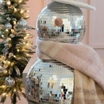 Disco Ball Snowman Diy, Disco Snowman, Disco Ball Snowman, Christmas Interior Decor, Elegant Christmas Tree Decorations, Elegant Christmas Trees, Amazon Shop, Christmas Interiors, Disco Balls