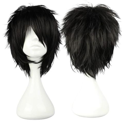 Amazon.com: COSPLAZA Short Black Cosplay Wig Spiky Fluffy Heat Resistant Synthetic Hair Emo Wig : Everything Else Christmas Party Hair, Short Emo Hair, Spikey Short Hair, Spikey Hair, Emo Hairstyle, Black Cosplay Wig, Spiky Hairstyles, Christmas Party Hairstyles, Black Cosplay