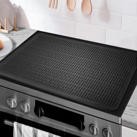 PRICES MAY VARY. Silicone Stove Top Cover Protector: 28x20 inches silicone mat is perfect for electric cooktop, kitchen counter, table, washer dryer top, to protect the surface and prevent scratching, scrapes, spills, stains etc. And the silicone bottom is non-slip, you can also place it in the bathroom to prevent children and the elderly from slipping. Extra Counter Space: when you are not using the induction cooker, with this stove cover, your stove top can be used as extra counter space for f Electric Range Top Cover, Electric Stove Cover, Cooktop Kitchen, Ceramic Stove Top, Cooktop Cover, Ceramic Stove, Stove Burner Covers, Stove Top Cover, Burner Covers