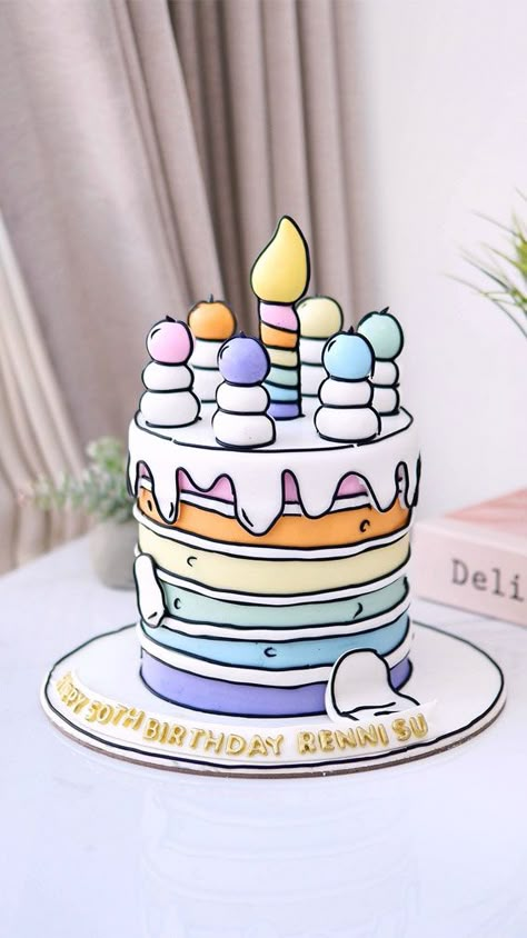 birthday cake design, birthday cake, birthday cake ideas, birthday cake inspirations, Birthday cake ideas for kids, birthday cake ideas for girls, birthday cake ideas for adults, birthday cake ideas for men, birthday cake ideas for women, birthday cake ideas for boys Adult Cakes For Men, Men Birthday Cake Ideas, Aesthetic Cakes Birthday, Cake Ideas For Women Birthday, Girls Birthday Cake Ideas, 50 Birthday Cake, Green Birthday Cakes, Doodle Cake, Comic Cake