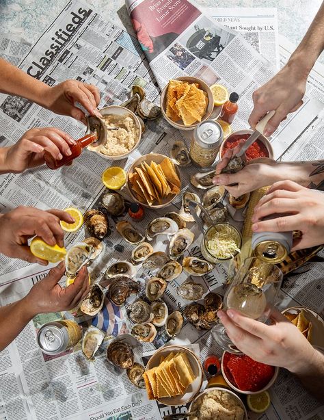 Oyster Roast Party Ideas Food, Oyster Roast Party, Oyster Festival, Farming Technology, Oyster Roast, Shucking Oysters, Saltine Crackers, A Signature, Cold Beer