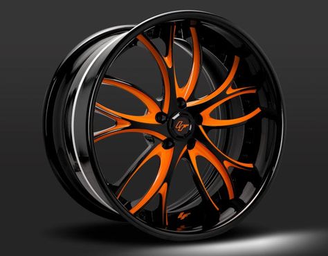 Custom - Orange and Black finish. Jeep Rims, Truck Lift Kits, Orange Jeep, Lettering Stickers, Custom Wheels Cars, All Terrain Tires, Custom Wheels And Tires, Custom Rims, Truck Rims