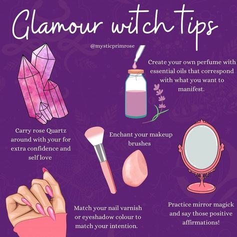 How To Enchant Perfume Witchcraft, Nail Magic Witch, Enchanting Makeup Spells, Glamour Magick Oil, Glamour Witch Tips, Charging Sigils, Perfume Witchcraft, Makeup Witchcraft, Glamour Witchcraft