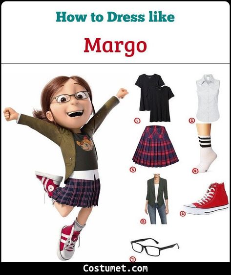 Margo (Despicable Me) Costume for Cosplay & Halloween 2021 Margo Despicable Me Halloween Costume, Horror Movie Diy Costume, Margo Despicable Me Costume, Plaid Skirt Halloween Costume, Film Character Costumes, Costume Movie Characters, Margo Despicable Me, Despicable Me Margo, Despicable Me Halloween Costume