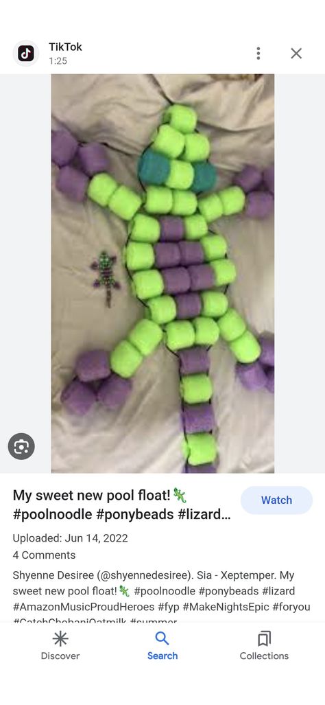 Pool Noodle Beaded Lizard, Pool Noodle Lizard, Bead Lizard, Teen Crafts, Pool Noodle, Pool Noodles, Big Things, Summertime Fun, Pony Beads