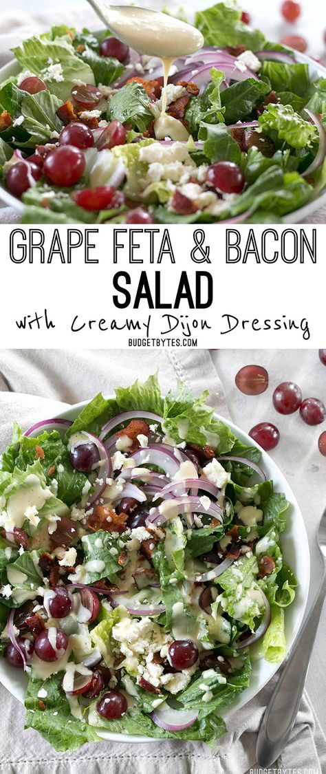 Creamy Dijon, Tasty Salads, Dijon Dressing, Gourmet Salad, Budget Bytes, Grape Salad, Bacon Salad, Easy One Pot Meals, Best Salad Recipes