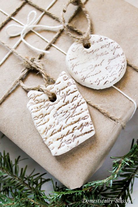 Ink Stamped Salt Dough Christmas Salt Dough, Loving Boyfriend, Cute Gift Tags, Rustic Christmas Decorations, Salt Dough Christmas Ornaments, Salt Dough Crafts, Gift Ornaments, Disney Tv, Homemade Clay