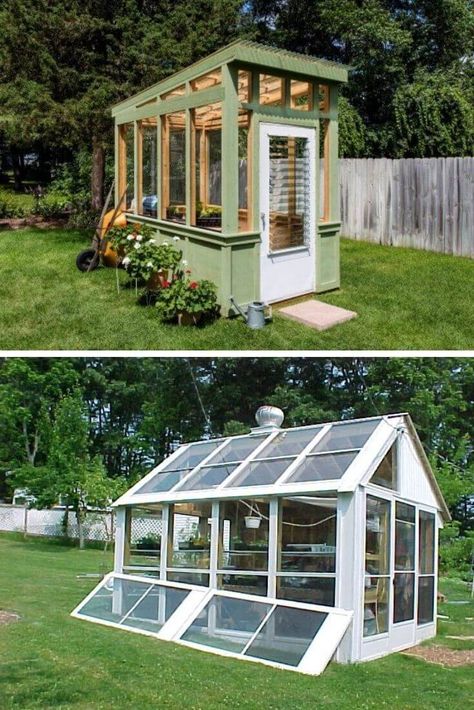 30 Beautiful DIY Greenhouse Designs & Ideas ([year]) 49 Green Houses Diy, House Ideas Plans, Diy Small Greenhouse, Green House Ideas, Greenhouse Decor, Moving New House, Wood Sheds, Green House Exterior, Cheap Greenhouse