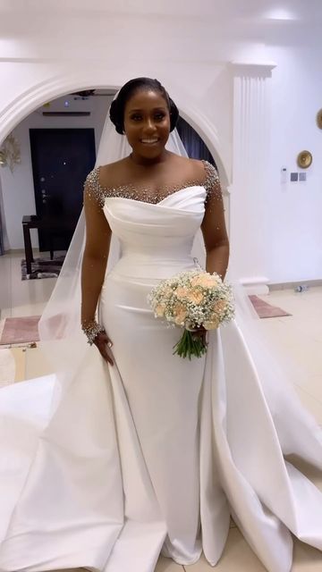 2 In 1 Wedding Dress Convertible, Church Wedding Dress, Glam Wedding Dress, Bridal Gown Styles, Wedding Dresses Lace Ballgown, Marriage Dress, African Wedding Attire, Civil Wedding Dresses, Classy Wedding Dress