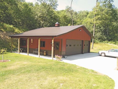 Diy Garage Plans, Pole Building Garage, Post Frame Homes, Garage Shop Plans, Metal Garage Buildings, Metal Shop Building, Post Frame Building, Frame Storage, Storage Buildings