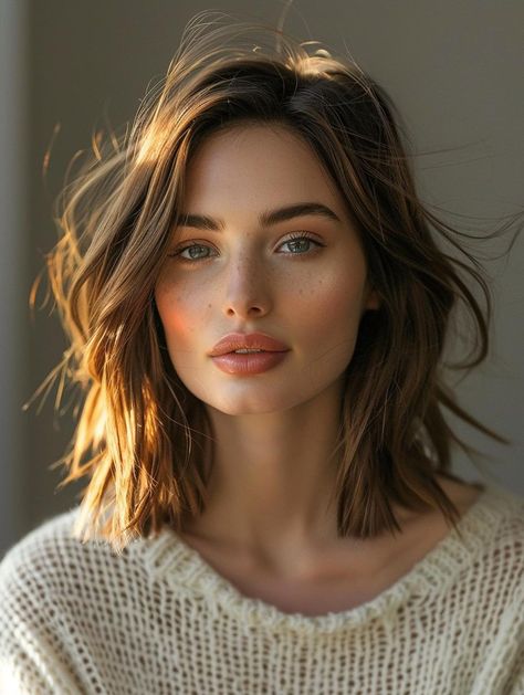 2024 Choppy Haircuts Guide: Styles for Short, Medium, Long, and Fine Hair Choppy Shoulder Length Hairstyles, Long Face Short Haircut, Mid Chest Length Hair, Hair For High Forehead, Fine Hair Long Bob, Choppy Hairstyles For Fine Hair, Long Bob For Fine Hair, Lob Fine Hair, Choppy Layers For Medium Hair