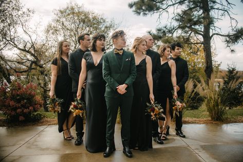 Queer Wedding Party, Lesbian Fall Wedding, Hailey 2023, Mixed Gender Bridal Party, Sapphic Wedding, Allison Green, Twilight Wedding, Queer Weddings, Charlotte Wedding