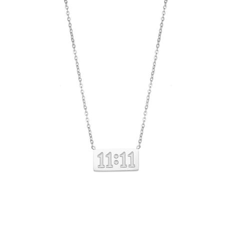 When you see 11:11 it means that you are attracting all the right people into your life. Your dreams have come true and you now need to manifest more of what makes you happy in order for it continue! The angels want nothing but good luck on this journey, so they will provide support when needed with their guidance thro Number Jewelry, Number Necklace, Bar Pendant Necklace, Square Pendant, Bar Pendant, Geometric Pendant, Engraved Necklace, Gold Plated Necklace, Stainless Steel Necklace