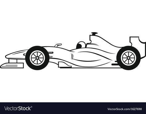 Racing Car Silhouette, F1 Race Car Drawing, Racing Car Sketch, Formula Car Drawing, How To Draw Formula 1 Car, F1 Car Silhouette, Formula 1 Car Drawing Easy, F1 Car Illustration, F1 Car Doodle