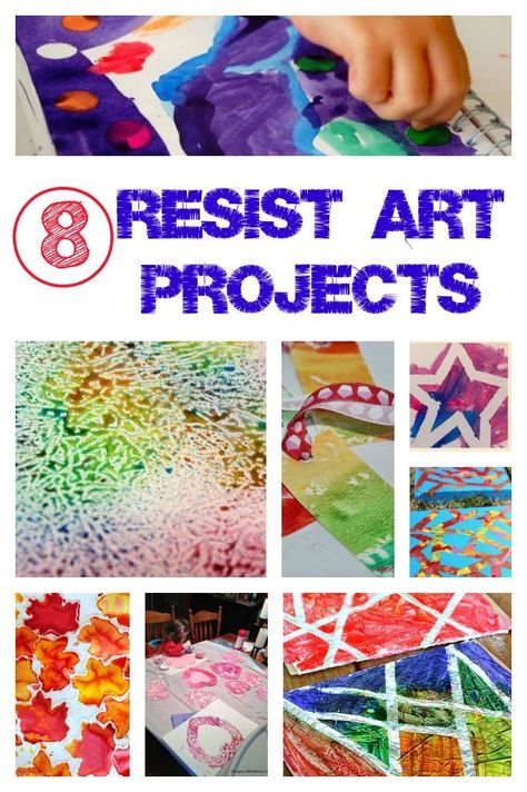 Resist Art Projects: Tuesday Tutorials - Crafts on Sea Art Projects Preschool, Resist Art, Sensory Art, Art Projects For Kids, Art Lessons For Kids, Ecole Art, Homeschool Art, Art Activities For Kids, Preschool Art