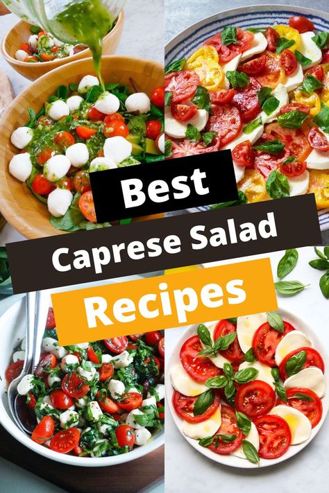 TOP 10 CAPRESE SALAD RECIPES FOR YOUR CRAVINGS Fancy Caprese Salad, Summer Caprese Salad, Capers Salad, Caprese Salad With Pesto, Best Caprese Salad, Caprice Salad, Canned Salmon Salad, Salads For Picnics, Caprese Pasta Salad Recipes