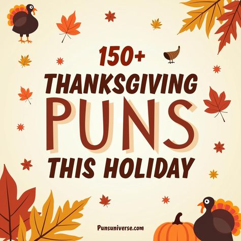 Feast your eyes on the ultimate #Thanksgiving delight! 🍗 Dive into our cornucopia of 150+ hilarious Thanksgiving puns that'll have you gobbling with laughter all holiday long. From "fowl" jokes to "pie-oneering" wordplay, there's something to tickle every funny bone. Let the giggles compliment your gravy and add some humor to your harvest. Don't be a turkey—share the laughter! 🦃✨ #ThanksgivingHumor #HolidayLaughs #DinnerTableGiggles #PunFest #FamilyFun #LaughOutLoud #FeastOfFun #WittyWords #GobbleGobble Thanksgiving Cards Funny, Thanksgiving Puns Funny, Turkey Jokes Humor, Funny Thanksgiving Images, Apple Puns, Pie Puns, Cookie Puns, Funny Thanksgiving Pictures, Turkey Jokes