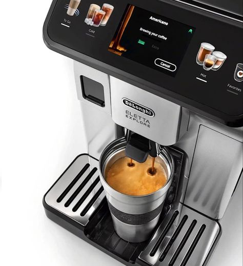 De'Longhi ECAM45055S Eletta Explore Fully Automatic Coffee Machine with LatteCrema Sytem,Touch Screen, Hot and Cold Foam Technology, large Espresso Beverages, Iced Cappuccino, Colour Display, Personal Profile, Cold Foam, Automatic Espresso Machine, Amazon Coffee, Espresso Drinks, Automatic Coffee Machine