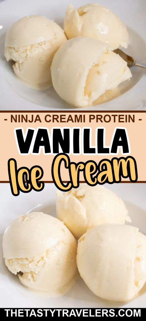 Check out my recipe for making Ninja Creami Vanilla Bean Protein Ice Cream! Ninja Creami Ice Cream Recipes Milk, Almond Milk Protein Ice Cream, Ninja Creami Summer Recipes, Ninja Creami Keto Vanilla Ice Cream, Vanilla Protein Ninja Creami Recipe, Vanilla Protein Creami Recipe, Ninja Creami Protein Ice Cream Recipe Vanilla, Vanilla Protein Ninja Creami, Healthy Ninja Creami Vanilla Ice Cream Recipes