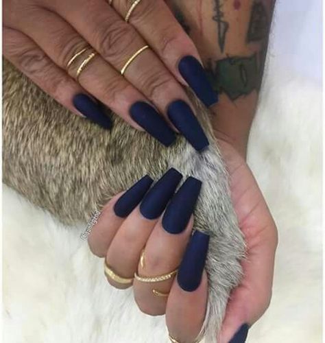 Dark Navy Nails Acrylic, Matt Dark Blue Nails, Dark Toenail Polish, Navy Coffin Nails, Matte Dark Blue Nails, Dark Blue Matte Nails, Navy Matte Nails, Matte Navy Nails, Simple Dark Nails