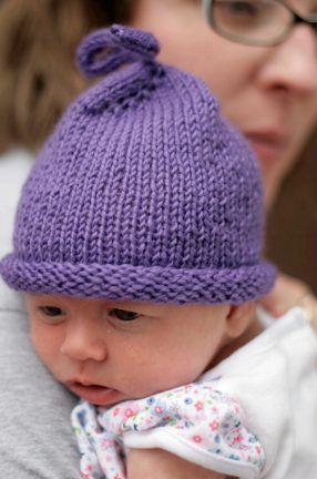 Party Hat Pattern, Hats For Babies, Baby Hat Knitting Pattern, Baby Hat Patterns, Bonnet Crochet, Purple Hats, Baby Hats Knitting, Knitting Gift, Hat Knitting Patterns