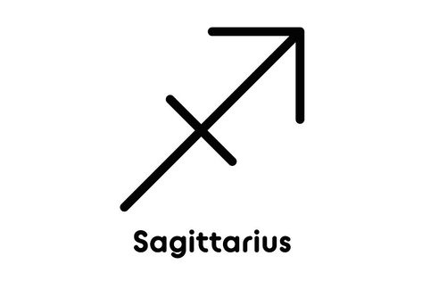 Sagittarius Symbol Tattoo, Sagittarius Sign Symbol, Viking Symbols And Meanings, Sagittarius Symbol, Sagittarius Star Sign, Sagittarius Tattoo, Solid Line, Sagittarius Sign, Line Vector