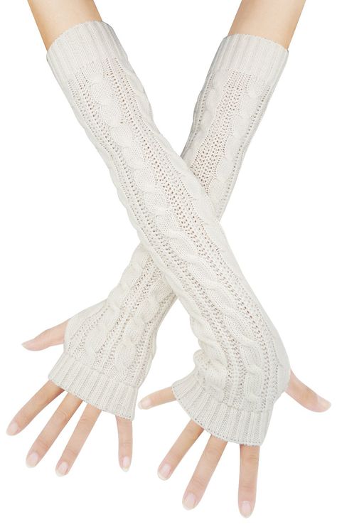 PRICES MAY VARY. Elastic,Acrylic,Cotton Pull On closure ❆❆ BELLADY WOMENS WINTER KNITTED GLOVES: The cable knit long fingerless gloves are made of 80% acrylic and 20% cotton, soft and stylish, slightly elastic, a great accessory to keep your arms and hand warm during autumn winter and early spring. ❆❆ SIZE: full length 17.7”, one size fits most, these knit arm warmers is perfect for women of all ages. Several colors to choose, easy matching with your outfits. ❆❆ WOMENS LONG AND FASHION ARM WARME Long Fingerless Gloves, Hand Gloves, Fingerless Gloves Knitted, Long Gloves, Knit Mittens, Winter Warmers, Knitted Gloves, Winter Knits, Mitten Gloves