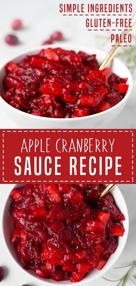 Cranberry Sauce With Apples, Apple Cranberry Sauce, Cranberry Apple Sauce, Cranberry Recipe, Dessert Apple, Classic Thanksgiving, Homemade Cranberry Sauce, Cranberry Apple, Cranberry Sauce Recipe