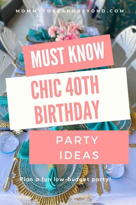 Are you planning a birthday party for a female spouse or friend? Here are some ideas you can implement in your party that are easy to do and budget-friendly. 40th Female Birthday Ideas, Womans 40th Birthday Ideas Party Themes, Party Ideas For 40th Birthday Women, Birthday Party 40th Women, Female 40th Birthday Party Ideas, 40th Theme Party Ideas Women, 40tj Birthday Party Ideas For Women, Classy 40th Birthday Party For Women, Fun 40th Birthday Ideas For Women