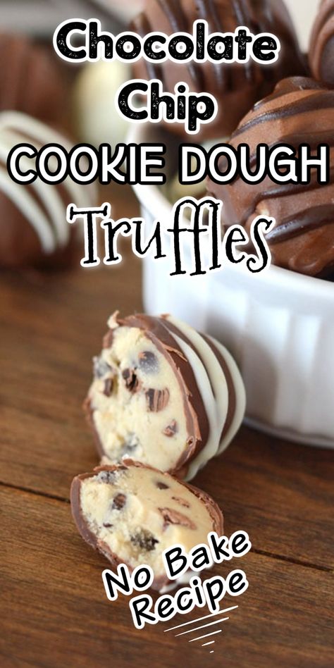 Chocolate Chip Cookie Dough Truffles, Ball Cookies, Chocolate Ball, Truffle Cookies, I Lost 100 Pounds, Homemade Truffles, Dessert Truffles, Cookies With Chocolate, Cookie Dough Truffles