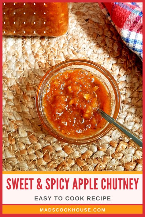 Tangy, sweet, and spicy. The apple chutney is full of flavor and is the perfect accompaniment for every meal - breakfast, lunch, or dinner. Try this quick and easy recipe. #Chutney #AppleChutney #VeganRecipe Spicy Apple Chutney, Easy Apple Chutney Recipe, Apple Chutney Recipe, Homemade Horseradish, Sauces Recipes, Apple Chutney, Chutney Recipe, Ham Recipes, Food Articles