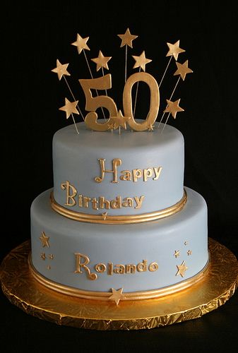 50th Anniversary Cakes | 50th Birthday Cake Gold and Blue | by Creative and Tasty Treats (Sandy ... 50th Birthday Cake Images, Birthday Cake Gold, 50th Birthday Cake For Women, 50th Birthday Cakes For Men, Bolo Musical, 50th Anniversary Cakes, New Birthday Cake, 70th Birthday Cake, Dad Birthday Cakes